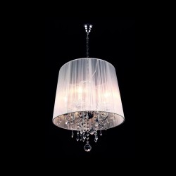 Подвесная люстра с абажуром 2045/5 хром/белый Подвесная люстра с абажуром 2045/5 хром/белый